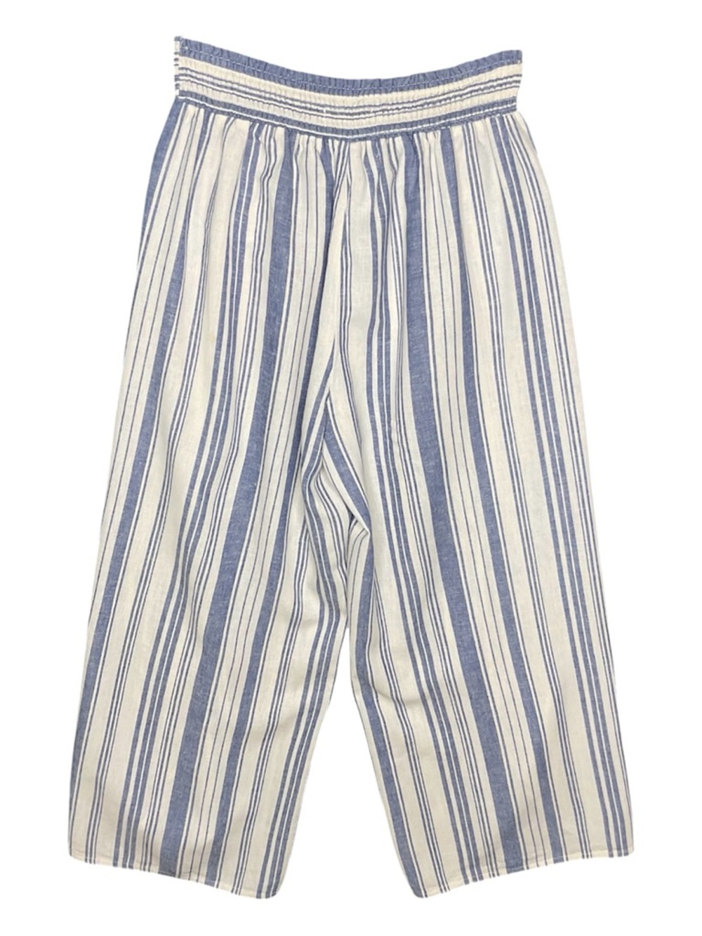 Land N Sea Linen Blend Split Front Wide Leg Pants Medium Blue White - Picture 4 of 5